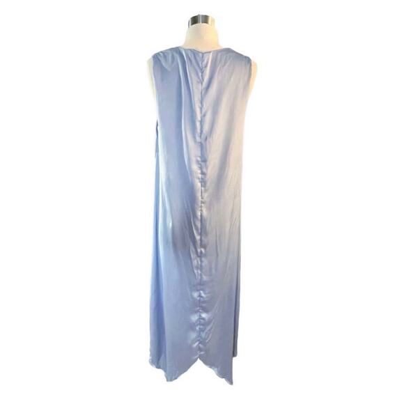 ZARA Crinkle Maxi Dress Lavender Satin Silky Flowy Sleeveless Purple Small NEW - Picture 9 of 11
